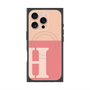 プレミアムスクエアケース with MagSafe［ オリジナル - initial two tone - H pink ］