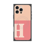 プレミアムスクエアケース with MagSafe［ オリジナル - initial two tone - H pink ］