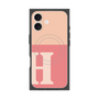 プレミアムスクエアケース with MagSafe［ オリジナル - initial two tone - H pink ］