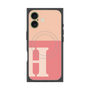 プレミアムスクエアケース with MagSafe［ オリジナル - initial two tone - H pink ］