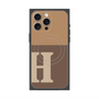 プレミアムスクエアケース with MagSafe［ オリジナル - initial two tone - H brown ］