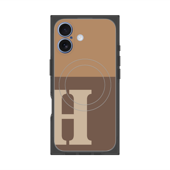 プレミアムスクエアケース with MagSafe［ オリジナル - initial two tone - H brown ］