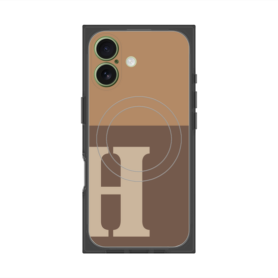 プレミアムスクエアケース with MagSafe［ オリジナル - initial two tone - H brown ］