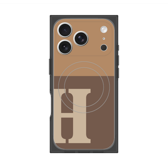 プレミアムスクエアケース with MagSafe［ オリジナル - initial two tone - H brown ］