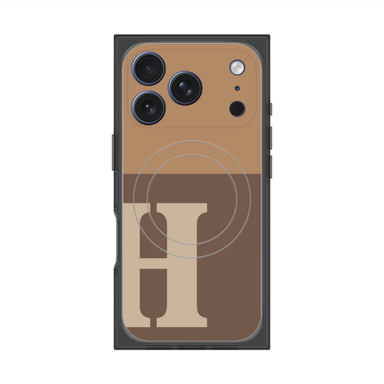 プレミアムスクエアケース with MagSafe［ オリジナル - initial two tone - H brown ］