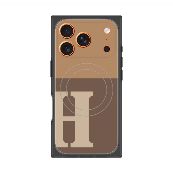 プレミアムスクエアケース with MagSafe［ オリジナル - initial two tone - H brown ］
