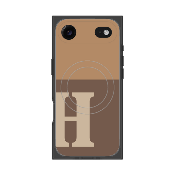 プレミアムスクエアケース with MagSafe［ オリジナル - initial two tone - H brown ］