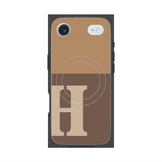 プレミアムスクエアケース with MagSafe［ オリジナル - initial two tone - H brown ］