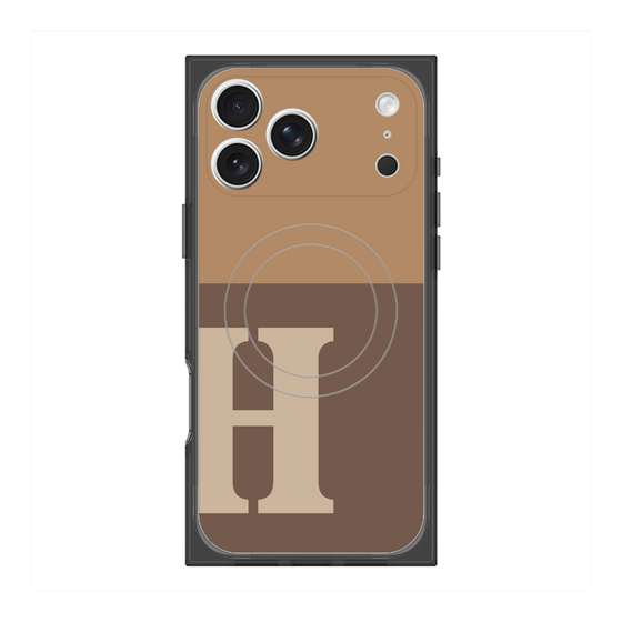 プレミアムスクエアケース with MagSafe［ オリジナル - initial two tone - H brown ］