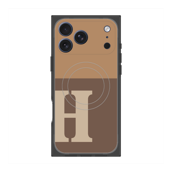 プレミアムスクエアケース with MagSafe［ オリジナル - initial two tone - H brown ］