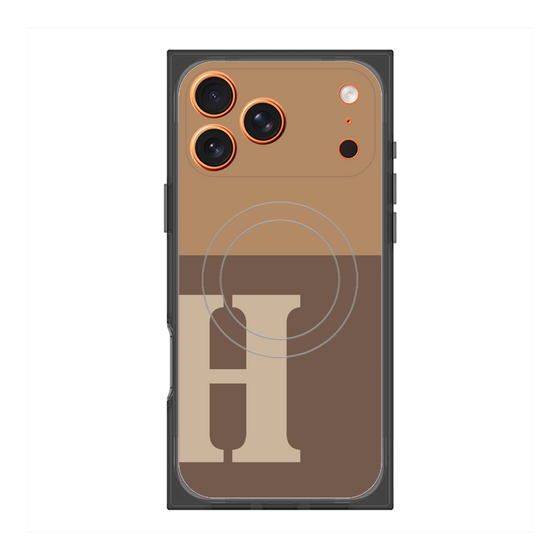 プレミアムスクエアケース with MagSafe［ オリジナル - initial two tone - H brown ］