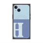 プレミアムスクエアケース with MagSafe［ オリジナル - initial two tone - H blue ］