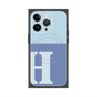 プレミアムスクエアケース with MagSafe［ オリジナル - initial two tone - H blue ］
