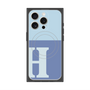プレミアムスクエアケース with MagSafe［ オリジナル - initial two tone - H blue ］
