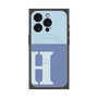 プレミアムスクエアケース with MagSafe［ オリジナル - initial two tone - H blue ］