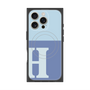 プレミアムスクエアケース with MagSafe［ オリジナル - initial two tone - H blue ］