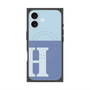 プレミアムスクエアケース with MagSafe［ オリジナル - initial two tone - H blue ］