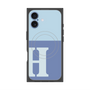 プレミアムスクエアケース with MagSafe［ オリジナル - initial two tone - H blue ］