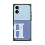 プレミアムスクエアケース with MagSafe［ オリジナル - initial two tone - H blue ］