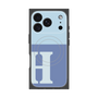 プレミアムスクエアケース with MagSafe［ オリジナル - initial two tone - H blue ］