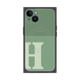 プレミアムスクエアケース with MagSafe［ オリジナル - initial two tone - H green ］