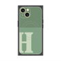 プレミアムスクエアケース with MagSafe［ オリジナル - initial two tone - H green ］