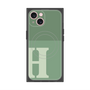 プレミアムスクエアケース with MagSafe［ オリジナル - initial two tone - H green ］