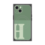 プレミアムスクエアケース with MagSafe［ オリジナル - initial two tone - H green ］
