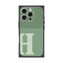 プレミアムスクエアケース with MagSafe［ オリジナル - initial two tone - H green ］