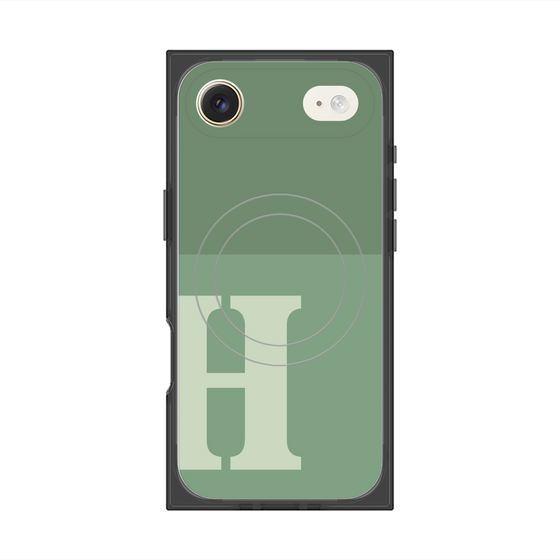 プレミアムスクエアケース with MagSafe［ オリジナル - initial two tone - H green ］