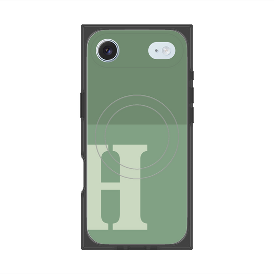 プレミアムスクエアケース with MagSafe［ オリジナル - initial two tone - H green ］