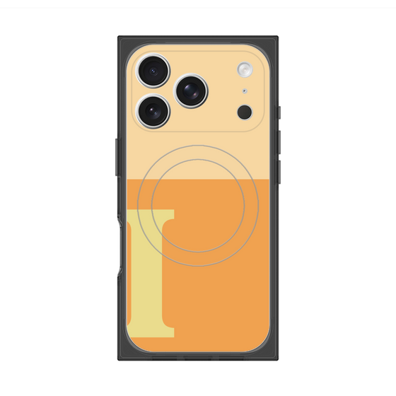 プレミアムスクエアケース with MagSafe［ オリジナル - initial two tone - I orange ］