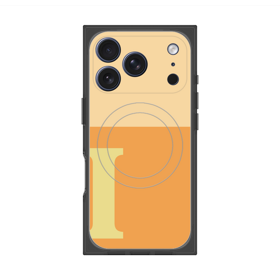プレミアムスクエアケース with MagSafe［ オリジナル - initial two tone - I orange ］