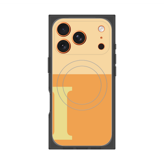 プレミアムスクエアケース with MagSafe［ オリジナル - initial two tone - I orange ］