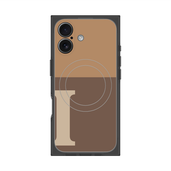 プレミアムスクエアケース with MagSafe［ オリジナル - initial two tone - I brown ］