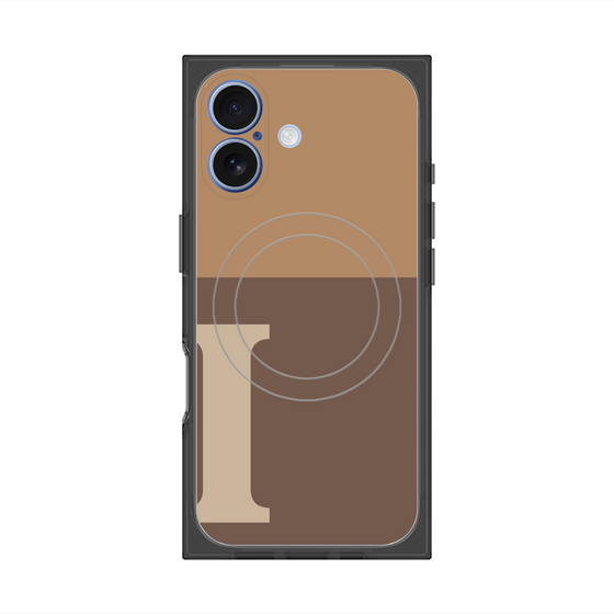 プレミアムスクエアケース with MagSafe［ オリジナル - initial two tone - I brown ］