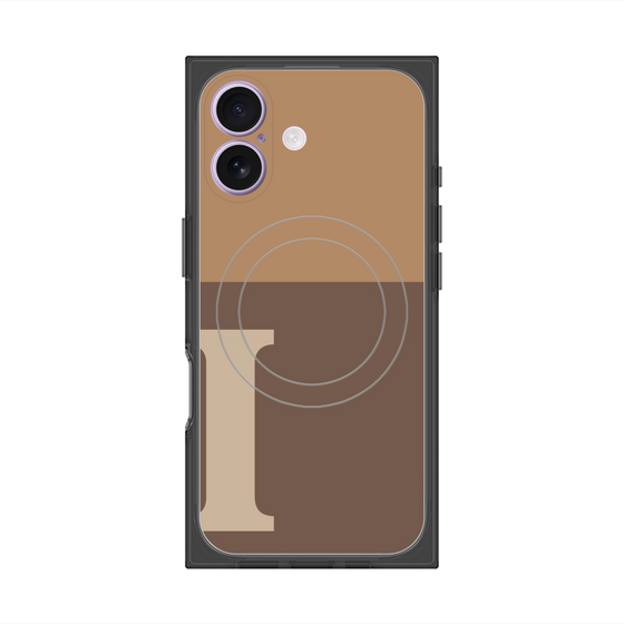 プレミアムスクエアケース with MagSafe［ オリジナル - initial two tone - I brown ］