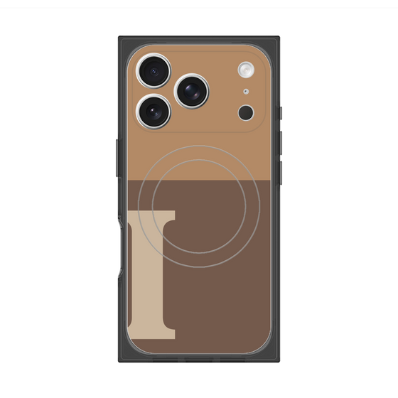 プレミアムスクエアケース with MagSafe［ オリジナル - initial two tone - I brown ］