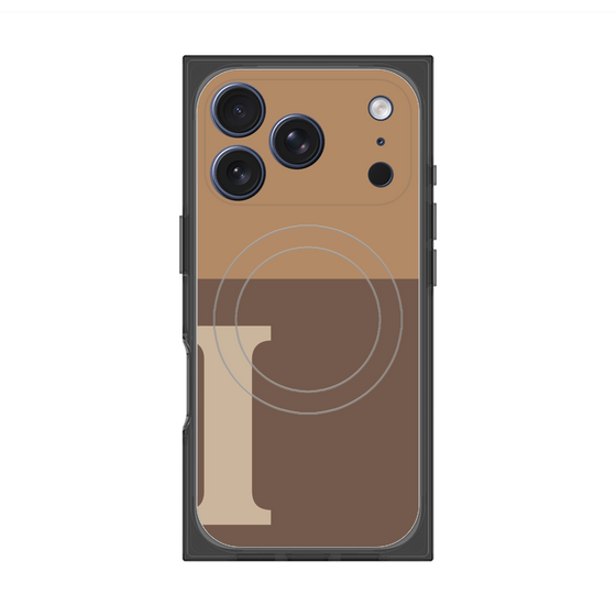 プレミアムスクエアケース with MagSafe［ オリジナル - initial two tone - I brown ］