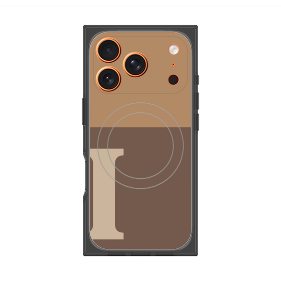 プレミアムスクエアケース with MagSafe［ オリジナル - initial two tone - I brown ］