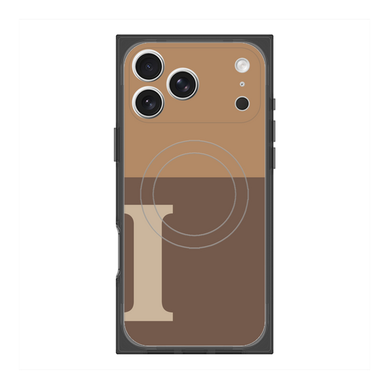 プレミアムスクエアケース with MagSafe［ オリジナル - initial two tone - I brown ］