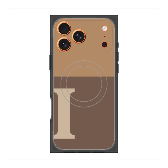 プレミアムスクエアケース with MagSafe［ オリジナル - initial two tone - I brown ］