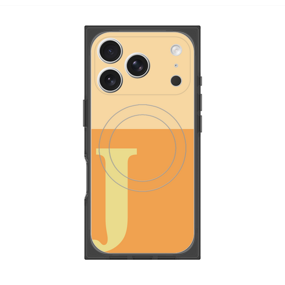 プレミアムスクエアケース with MagSafe［ オリジナル - initial two tone - J orange ］