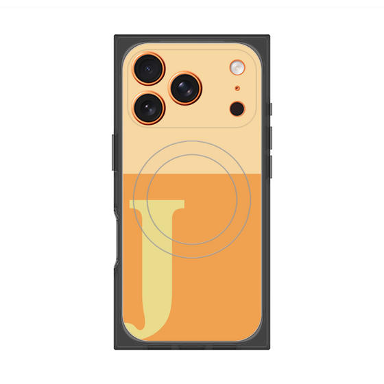 プレミアムスクエアケース with MagSafe［ オリジナル - initial two tone - J orange ］