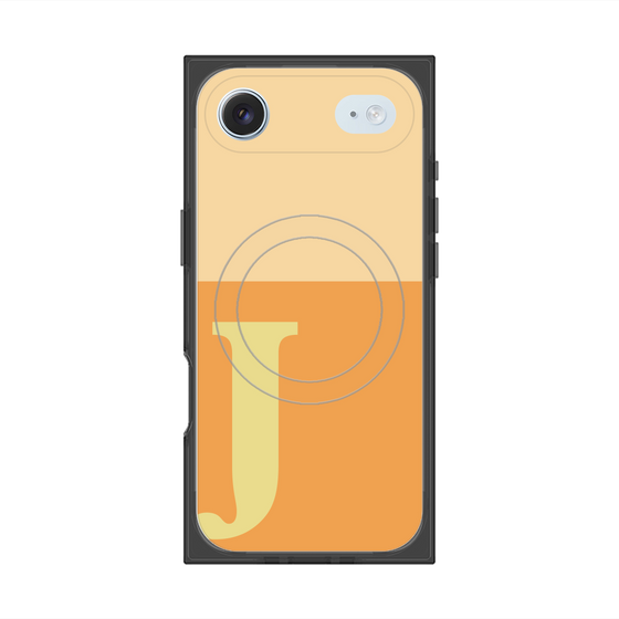 プレミアムスクエアケース with MagSafe［ オリジナル - initial two tone - J orange ］
