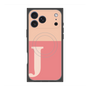 プレミアムスクエアケース with MagSafe［ オリジナル - initial two tone - J pink ］