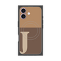 プレミアムスクエアケース with MagSafe［ オリジナル - initial two tone - J brown ］