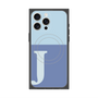 プレミアムスクエアケース with MagSafe［ オリジナル - initial two tone - J blue ］