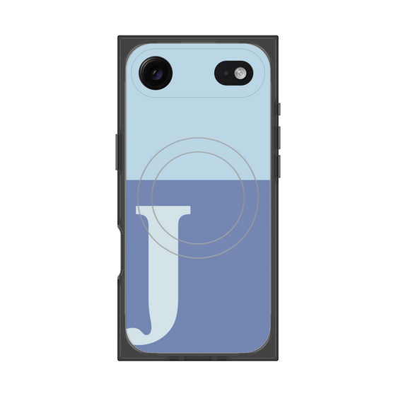 プレミアムスクエアケース with MagSafe［ オリジナル - initial two tone - J blue ］