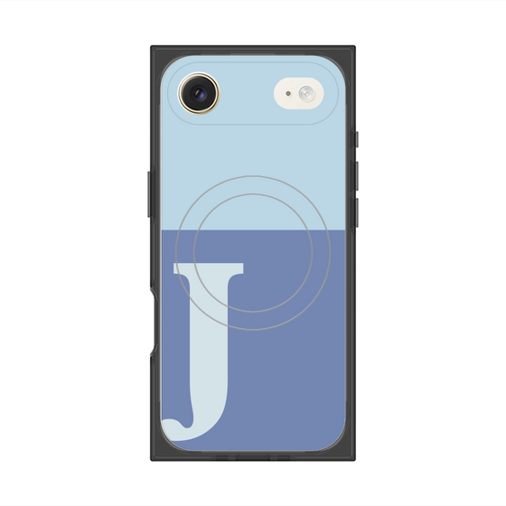 プレミアムスクエアケース with MagSafe［ オリジナル - initial two tone - J blue ］